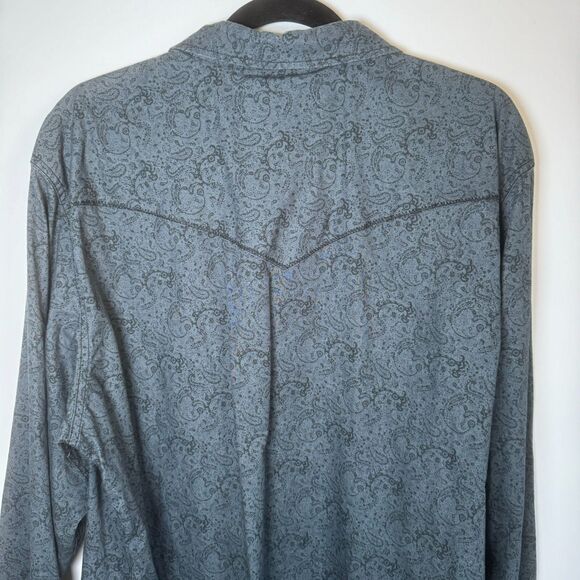 Cody James Shirt Mens 2XL Gray Paisley Western Snap Long Sleeve Cowboy Rodeo - Picture 4 of 15